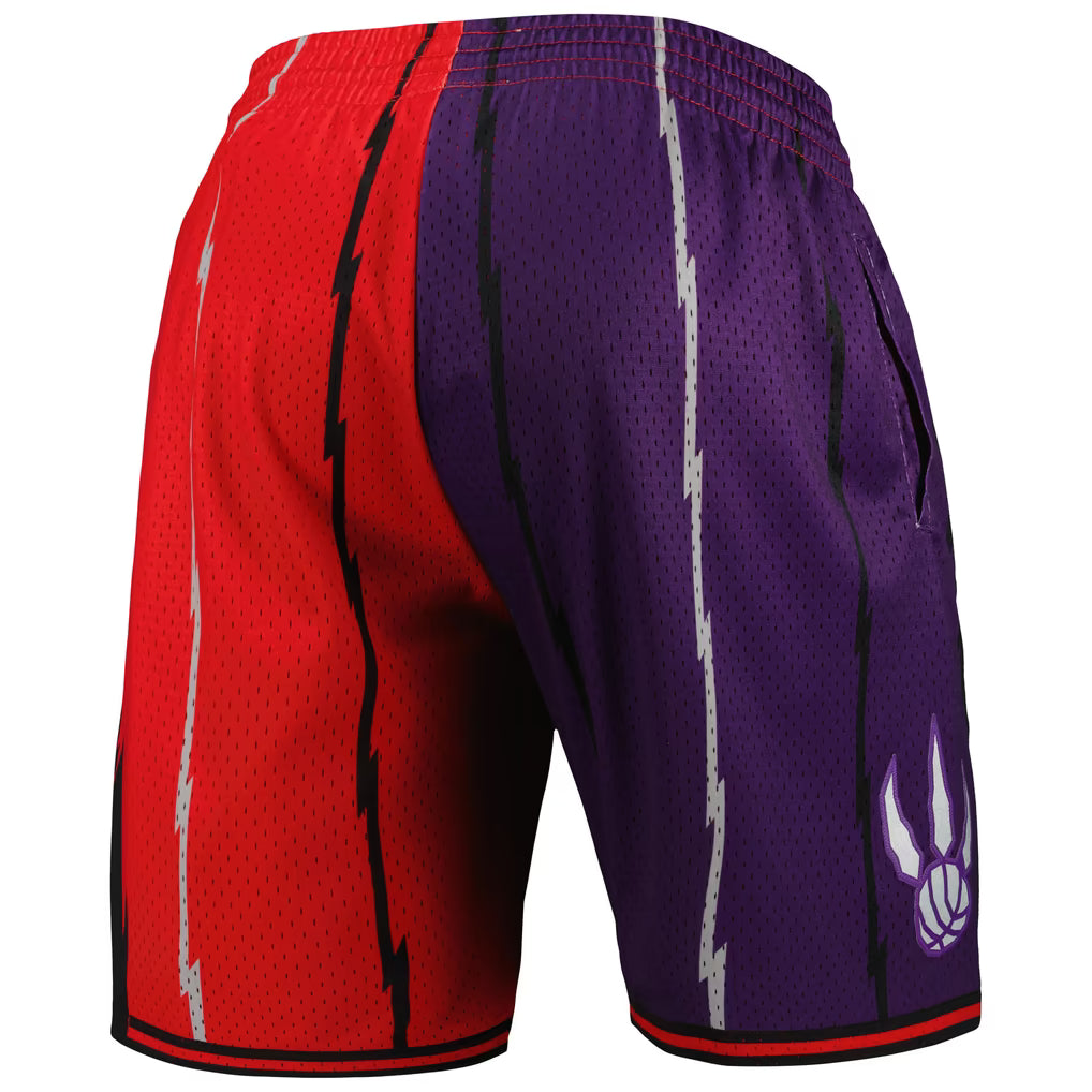MITCHELL AND NESS 1998 NBA RAPTORS SPLIT SWINGMAN SHORTS by Mitchell and Ness