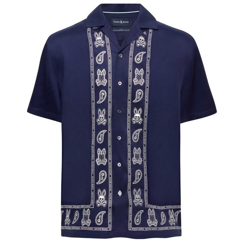 PSYCHO BUNNY LUKE TENCEL BORDER SHIRT by Psycho Bunny