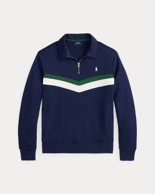 Double-Knit Quarter-Zip Sweatshirt by Ralph Lauren