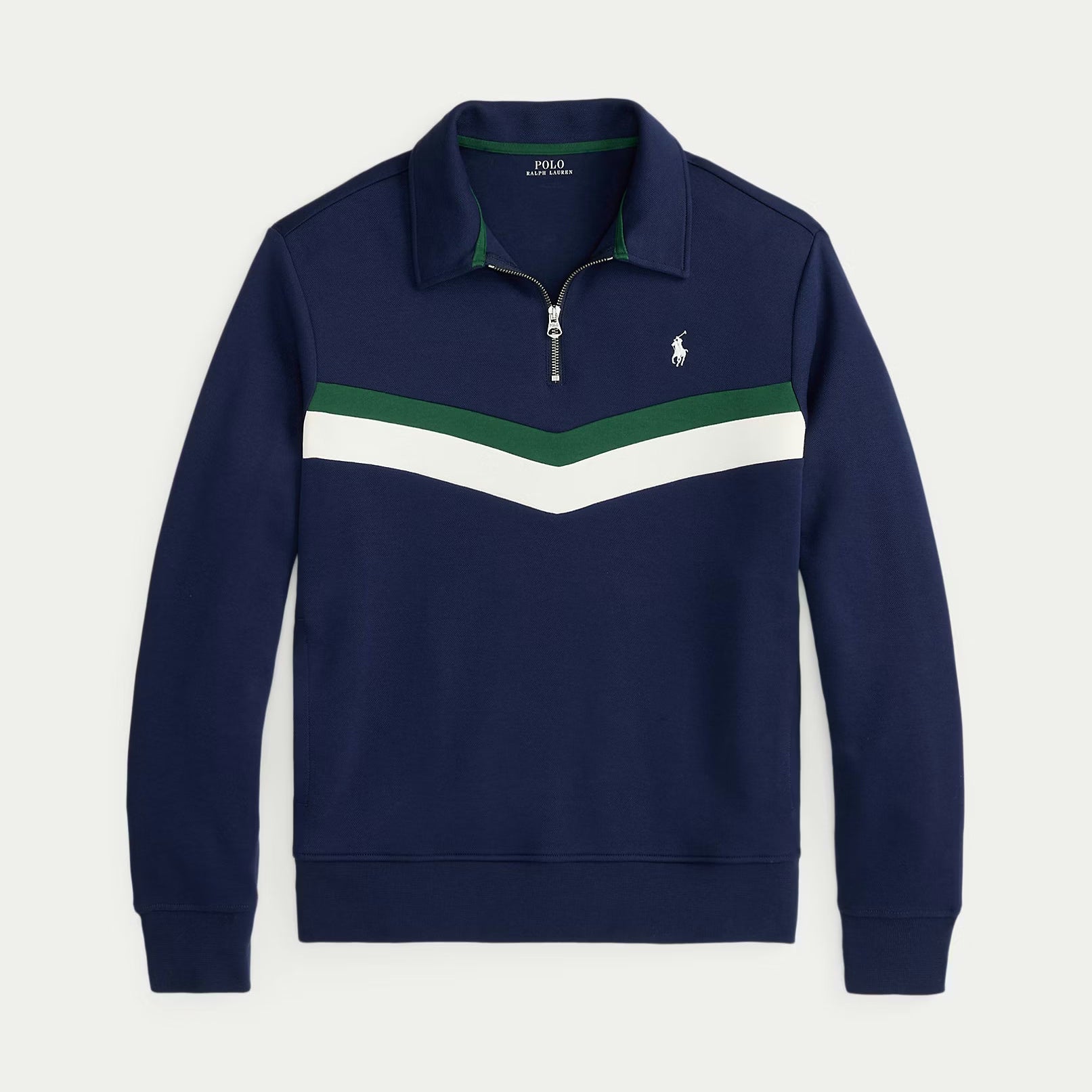 Double-Knit Quarter-Zip Sweatshirt by Ralph Lauren