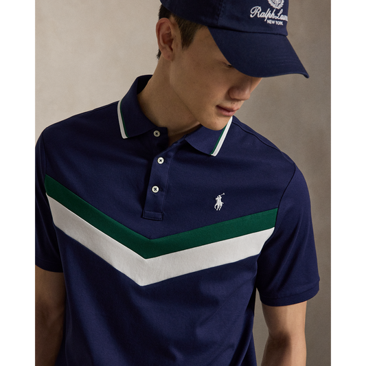 SHORT-SLEEVE HEAVYWEIGHT SOFT TOUCH CHEST STRIPE POLO by Ralph Lauren