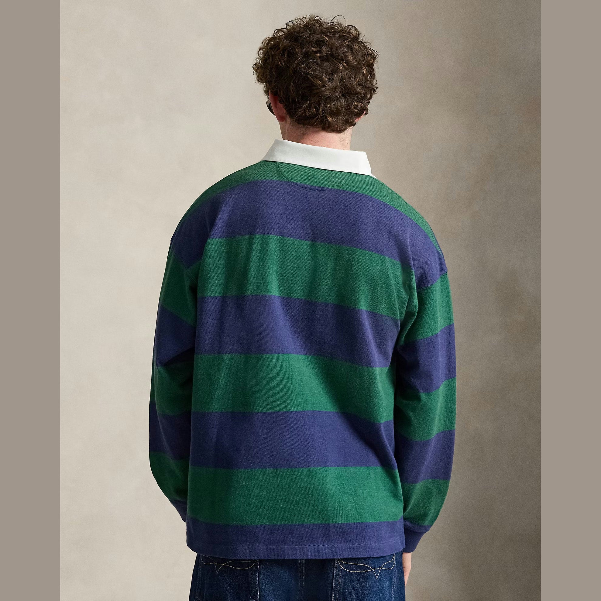 RALPH LAUREN LONG-SLEEVE HEAVY WEIGHT JERSEY STRIPED RUGBY POLO by Ralph Lauren