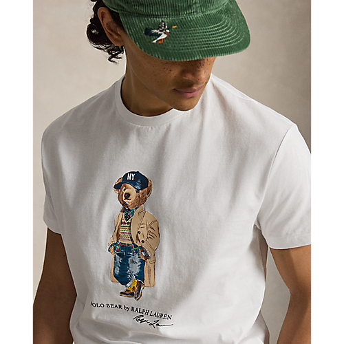 RALPH LAUREN SHORT-SLEEVE KNIT NOVELTY LITCHFIELD BEAR GRAPHIC TEE by Ralph Lauren