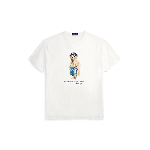 RALPH LAUREN SHORT-SLEEVE KNIT NOVELTY LITCHFIELD BEAR GRAPHIC TEE by Ralph Lauren