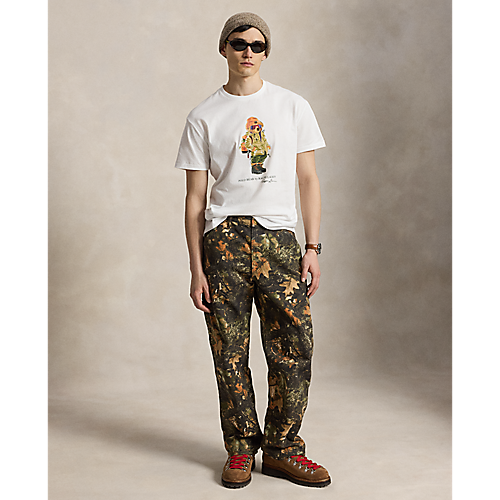 RALPH LAUREN SHORT-SLEEVE KNIT NOVELTY RED ROCKS BEAR GRAPHIC T-SHIRT by Ralph Lauren