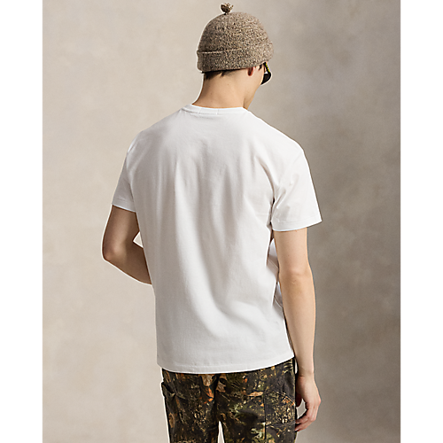 RALPH LAUREN SHORT-SLEEVE KNIT NOVELTY RED ROCKS BEAR GRAPHIC T-SHIRT by Ralph Lauren