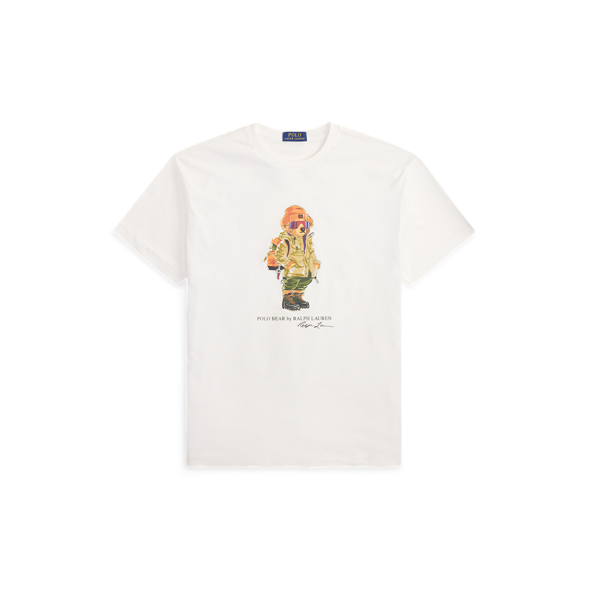 RALPH LAUREN SHORT-SLEEVE KNIT NOVELTY RED ROCKS BEAR GRAPHIC T-SHIRT by Ralph Lauren