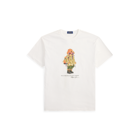 RALPH LAUREN SHORT-SLEEVE KNIT NOVELTY RED ROCKS BEAR GRAPHIC T-SHIRT by Ralph Lauren