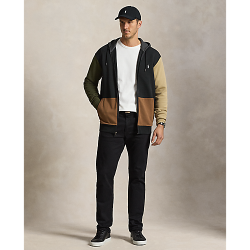RALPH LAUREN LONG-SLEEVE DOUBLE KNIT TECH NOVELTY COLORBLOCK FULL-ZIP HOODED SWEATSHIRT by Ralph Lauren