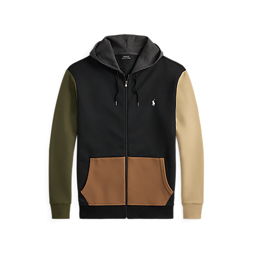 RALPH LAUREN LONG-SLEEVE DOUBLE KNIT TECH NOVELTY COLORBLOCK FULL-ZIP HOODED SWEATSHIRT by RALPH LAUREN