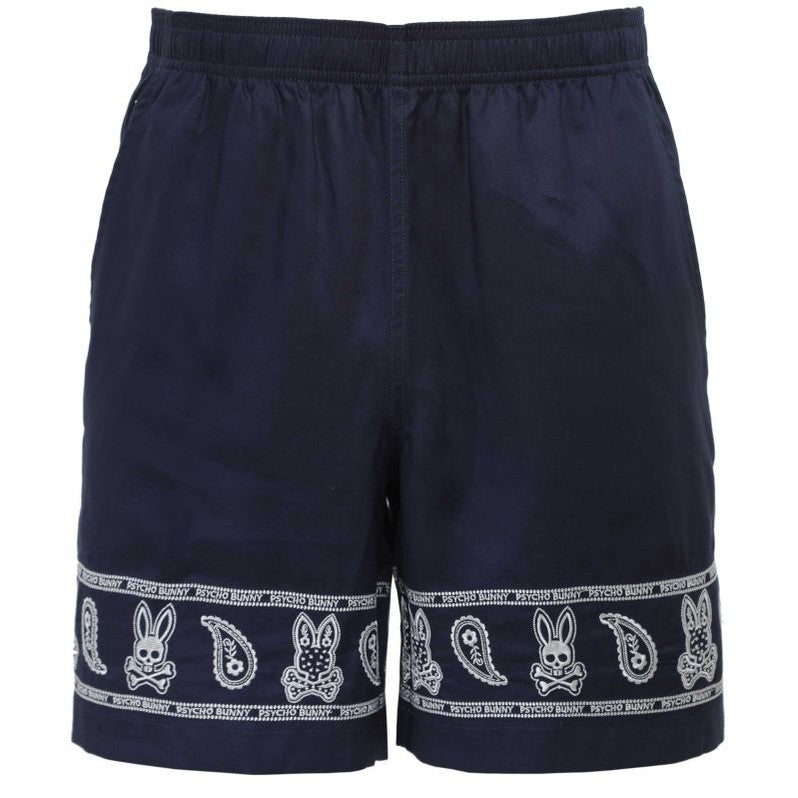 PSYCHO BUNNY LUKE TENCEL BORDER SHORTS by Psycho Bunny