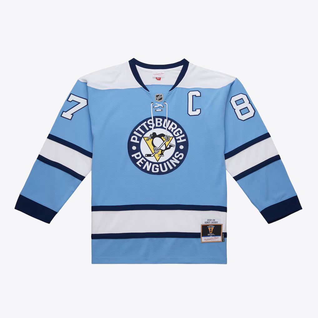 Mitchell and Ness Sidney Crosby Penguins 2008-09 Light Blue Jersey