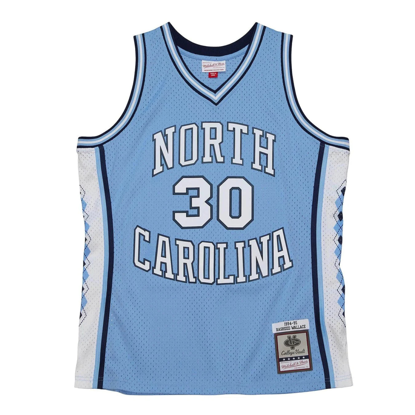 MITCHELL AND NESS NCAA DARK NORTH CAROLINA TAR HEELS 1994 RASHEED WALLACE JERSEY by BLDG4