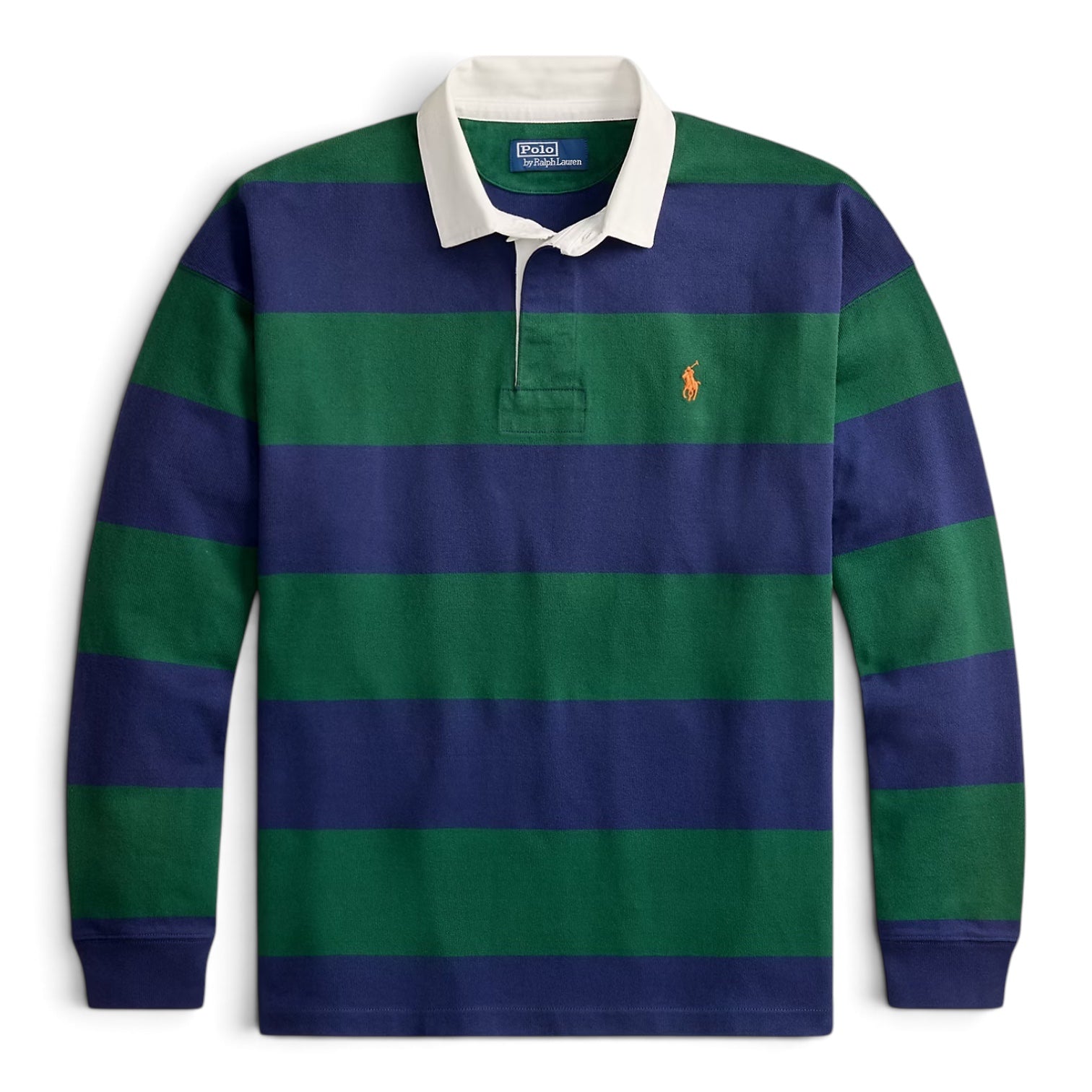 RALPH LAUREN LONG-SLEEVE HEAVY WEIGHT JERSEY STRIPED RUGBY POLO by Ralph Lauren