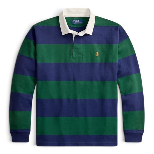 RALPH LAUREN LONG-SLEEVE HEAVY WEIGHT JERSEY STRIPED RUGBY POLO by Ralph Lauren