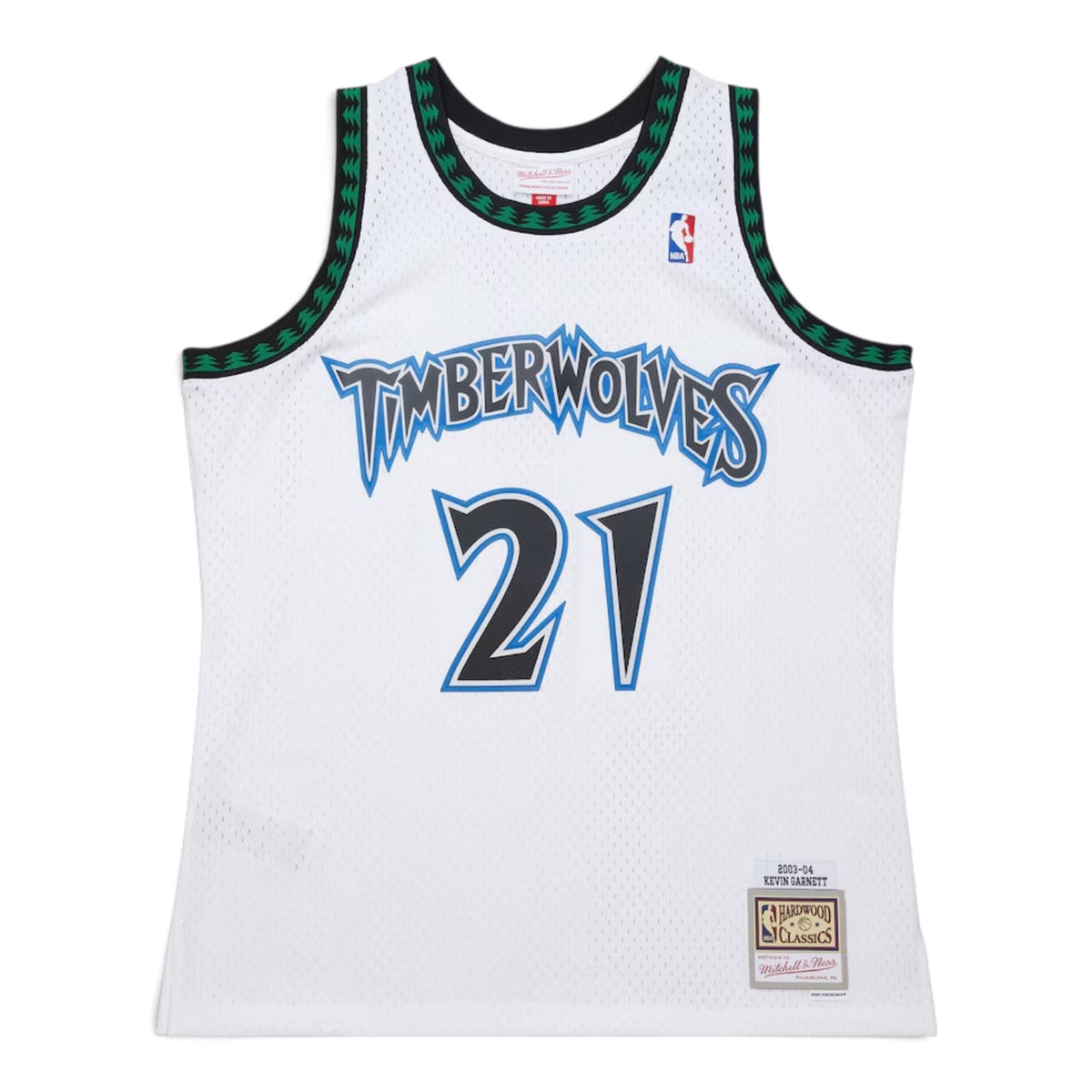 MITCHELL AND NESS NBA WHITE MINNESOTA TIMBERWOLVES 2003 KEVIN GARNETT JERSEY by Mitchell and Ness