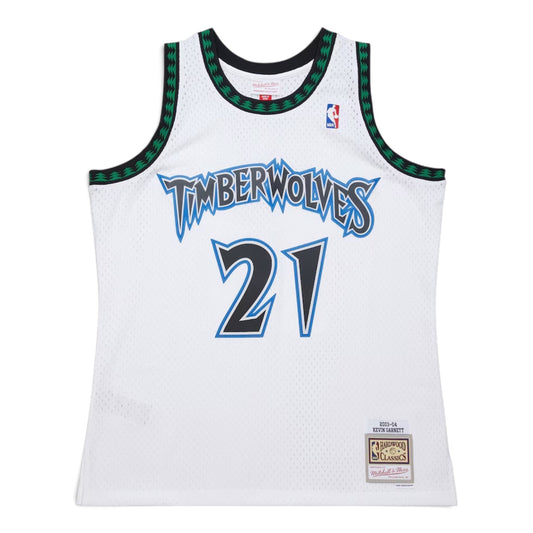 MITCHELL AND NESS NBA WHITE MINNESOTA TIMBERWOLVES 2003 KEVIN GARNETT JERSEY by Mitchell and Ness