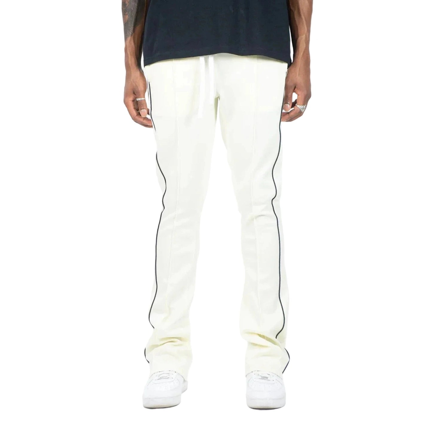 REBEL MINDS BT PIPING STACKED TRACK PANTS