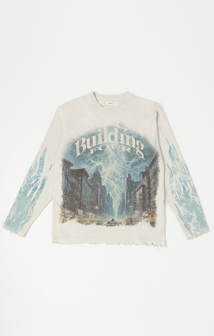 BLDG4 LIGHTNING LONGSLEEVE KNIT TEE by BLDG4