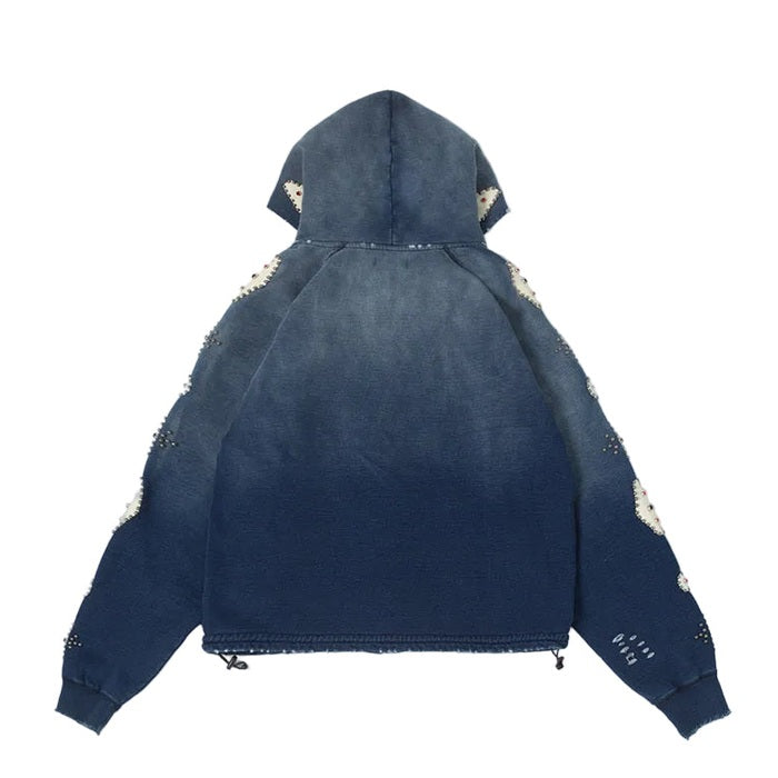 BLDG4 FALLING INDIGO HOODIE by BLDG4