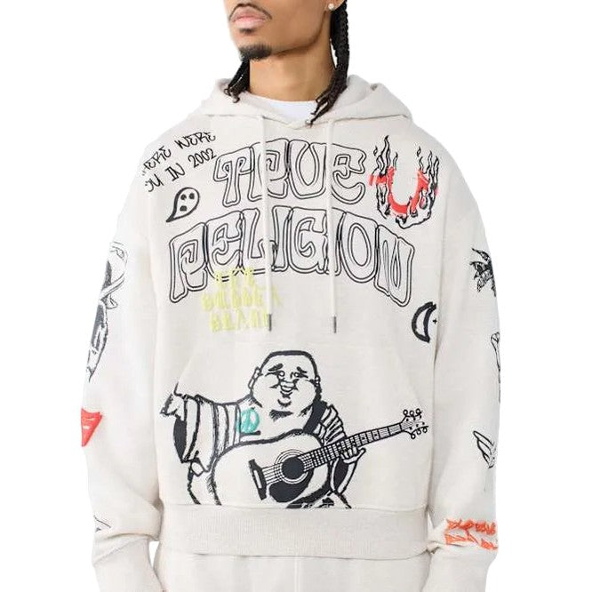 TRUE RELIGION SKETCHED LOGO BOXY HOODIE by True Religion
