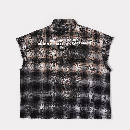 BLDG4 ARC SLEEVELESS WOVEN TEE by Citywide Fashions