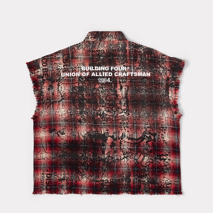 BLDG4 ARC SLEEVELESS WOVEN TEE by Citywide Fashions