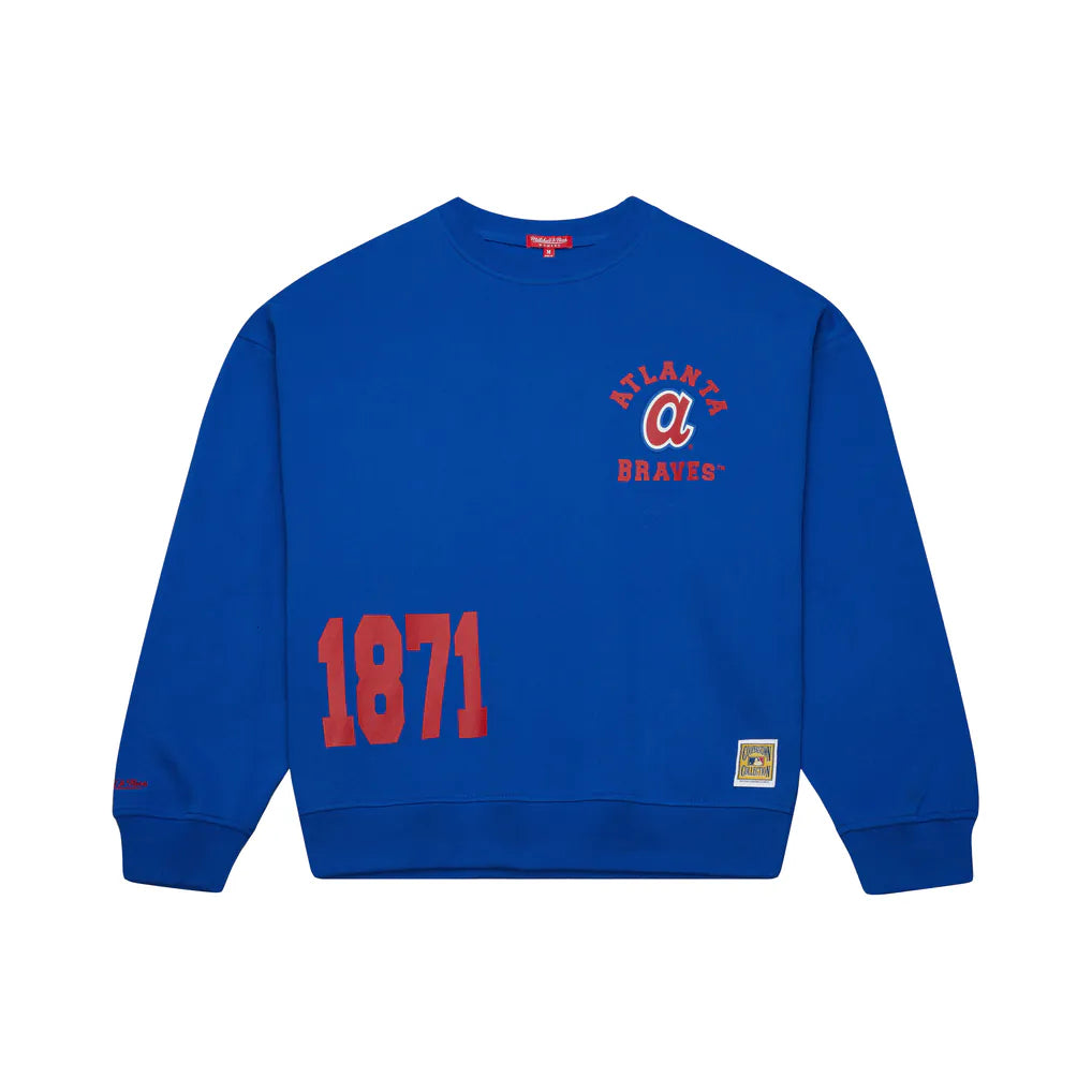 MITCHELL & NESS BRAVES CREWNECK SWEATSHIRT by Mitchell and Ness
