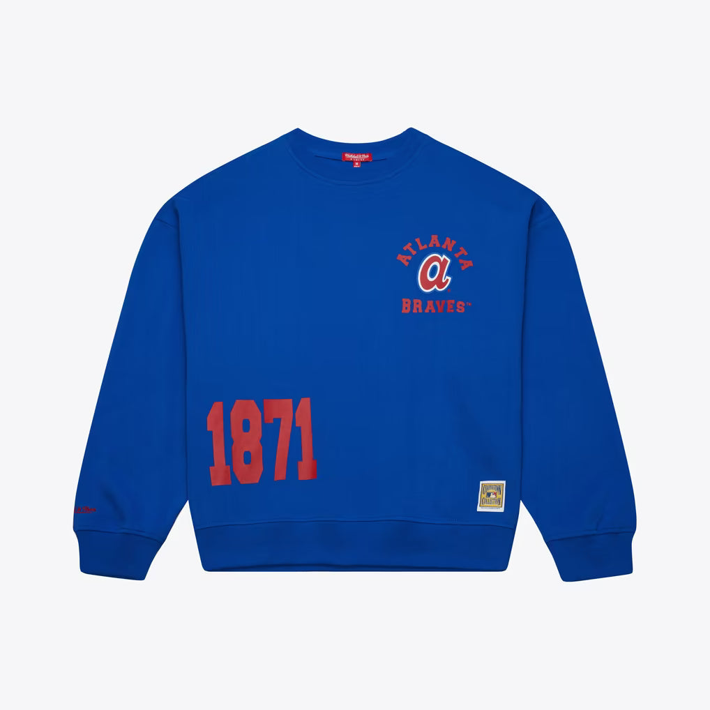 MITCHELL & NESS BRAVES CREWNECK SWEATSHIRT by Mitchell and Ness